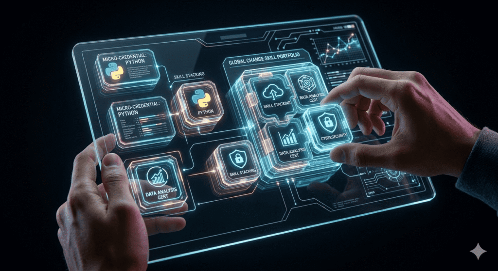 The image shows a futuristic digital interface.